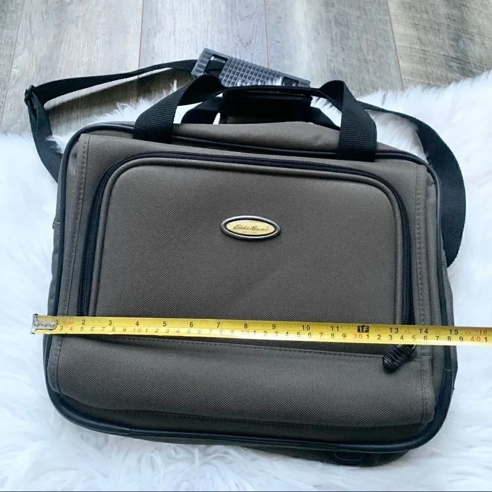 Eddie Bauer Men’s Travel Laptop Carry On Commuter Shoulder Bag Olive Green